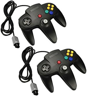 2 Black Long Handle Controller Pad Joystick For Nintendo 64 N64 System New