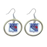 New York Rangers Hoop Logo Earring Set Nhl Charm Gift