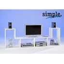 SIMPLICITY: Set of 2 WHITE Modular Multi Purpose Display Shelf Stand / Storage Rack Unit System for TV / HIFI / Bookcase / Ornaments - by DMF