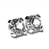 Pewterhooter Men's Swarovski Crystal on Silver Plated Hypoallergenic Stud Earrings with Gift Box