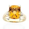14K Yellow Gold Citrine and Diamond Ring