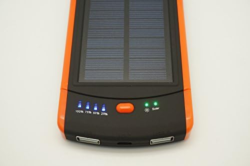 Faddist Solar Panel Charger 6000mah Rain-resistant Dirt/shockproof Dual USB Port Portable Charger Fits Most Usb-charged Devices ... (Orange)
