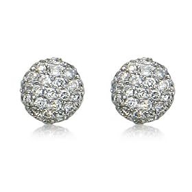 14k White Gold Pave set Diamond Stud Earring ( 0.25 ct.tw. ) by Mondera