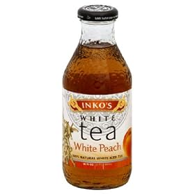 Inkos White Tea White Tea, White Peach, 16-Ounce (Pack of 12)