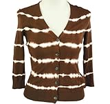 Michael Kors Three Quarter Sleeve Cardigan Chocolate 2X
