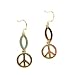 10K Gold Peace Sign Dangle Earrings