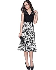 V-neck Summer Lace Floral Print Cocktail Evening Dress/Party Dress/Midi Dress 