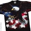 God Bless America Patriotic American Flag Bald Eagle Black T-shirt Tee Shirt