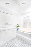 IMAGE OF Wallmonkeys Peel and Stick Wall Decals - Brightly Lit Airy Bathroom with White Tiles - 48