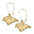 14K Yellow Carolina Panthers NFL Logo Dangle Earrings
