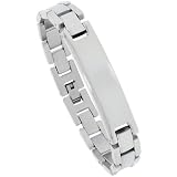 Surgical Steel 8.25 High Polished Men's ID Bracelet, 1/2 (12mm) wide