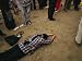 Tibetan Buddhist Prostrates Herself during the Shoton Festival Photographic Poster Print, 24x18