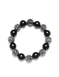 12mm Sterling Silver Diamond Beads Cord Bracelet Hand Crafted Jewelry