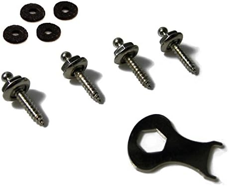 LOXX 59016 16mm Strap Lock Screw Set - Nickel Finish (2-Pair Screw Set with Multi-Tool)