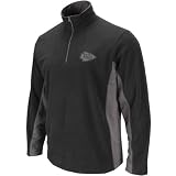 NFL Men's Kansas City Chiefs Fade II Crew Long Sleeve 1/4 Zip Micro Chiller Fleece (Black/Storm Gray, Large)
