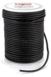 Leather Factory Round Leather Lace, 2-Millimeter, Black