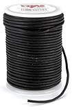 Leather Factory Round Leather Lace, 2-Millimeter, Black
