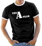Touchlines A-Team Kontrast / Ringer T-Shirt, Black/White, Groesse: XL