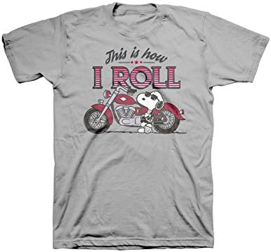 Peanuts Snoopy Joe Cool This Is How I Roll Biker Gray T-Shirt