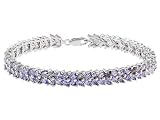 8.40CTW TANZANITE STERLING SILVER 2 ROW DESIGN BRACELET