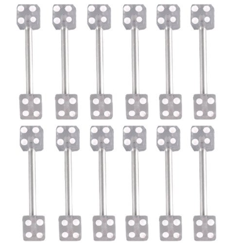 14G 14 Gauge (1.6mm), 14mm long- Clear Dice UV Acrylic tongue rings straight bars balls tounge barbells AFJR - Pierced Body Piercing Jewelry- Set of 12