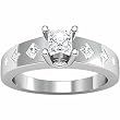 14K White Gold Diamond Engagement Ring - 0.75 Ct.