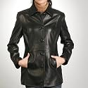 BGSD Women's Classic New Zealand Lambskin Leather Car Coat - Misses & Petite