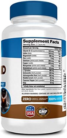 100naturals Thyroid Rite: Advanced Thyroid Support Supplement. Contains Schizandra, Ashwagandha, Bladderwrack, Cayenne Pepper, Kelp, Tyrosine, 60 Caps 100% Satisfaction Guaranteed