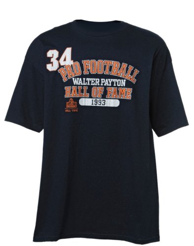 NFL Men's Chicago Bears Walter Patyton Pro-Football Hall Of Fame Short Sleeve T-Shirt, Navy, Large