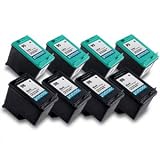 HP 98 C9364WN & HP 95 C8766WN Compatible Remanufactured Combo Pack - 4 Black & 4 Color Ink Cartridges