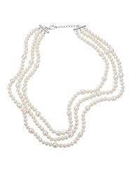 Freshwater Pearl Triple Row Necklace in Sterling Silver