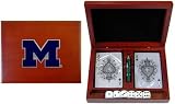 NCAA Michigan Wolverines Playing Cards/Dice Gift Set - Cherry Finish
