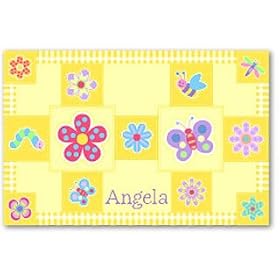 Olive Kids Flowerland Bedding Coordinating Personalized Placemat by Kids Bedding