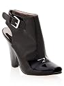 GUESS Women's Caracas Peep Toe Wedge,Black,6.5 M