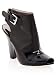 GUESS Women's Caracas Peep Toe Wedge,Black,7 M