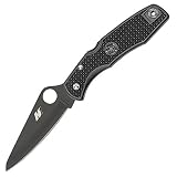 Spyderco Pacific Salt- Rust Free Plain Edge Knife, Black