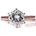 TransGems 4 Carat Moissanite Engagement Rings Simulated Diamond Solitaire Solid 14K Rose Gold for Women