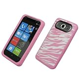EMPIRE Pink With White Zebra Stripes Design Silicone Skin Case Cover for T- ....