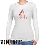 NCAA Hartford Hawks Ladies White Distressed Logo Vintage Long Sleeve Slim Fit T-shirt