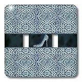 Doreen Erhardt Animal Print Collection - Blue Cheetah Print and Stiletto Heel - Light Switch Covers - double toggle switch