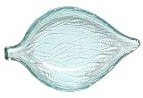 Clear Spanish Recycled Glass Cocoa Pod Small Dish 10 1/2 x 6 1/2 Set / 2