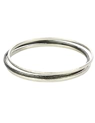 GURHAN "Skittle" Set Of 3 Light and Darkened Silver Bangle Bracelet