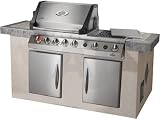 Napoleon Built-In Infrared Series BIPF450N1 47 Built-in Gas Grill with 882 sq. in. Cooking Surface, 80500 Total BTU, 2 Bottom Burners, 1 Infrared Burner, Infrared Rear Rotisserie Burner, Dual Side Burners and WAVE Rod Cooking Grids: Stainless Steel: Natural Gas