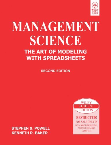 Management Science: The Art of Modeling with Spreadsheets, 2ed, w/CD, by Kenneth R. Baker Management Science: The Art of Modeling with Spreadsheets, 2ed, w/CD, by Kenneth R. Baker