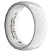 White Ceramic Ring by CERAMIC GESTALT® - 8mm Width. Faceted Design. (Avail. Sizes 5 to 14).