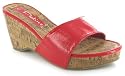 Platino "Jelly" Ladies Fashion Mule Wedge Sandal Shoes - Red