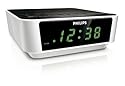 Philips AJ 3112 Radiowecker (UKW-/MW-Tuner, Digital-Uhr, Alarm-Funktion, Mono-Soundsystem) silber
