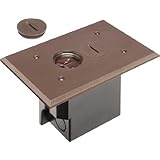 Arlington FLBR101BR-1 Floor Electrical Box Kit with Outlet and Plate, for Installed Floors, 1-Gang, Brown, 1-Pack