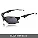 WOLFBIKE UV400 Protection Sports Sunglasses for Cycling Fishing Golf (Sunglasses-Black/White)