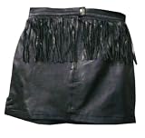 Womens Fringed Leather Mini Skirt - Leatherbull (Free U.S. Shipping)